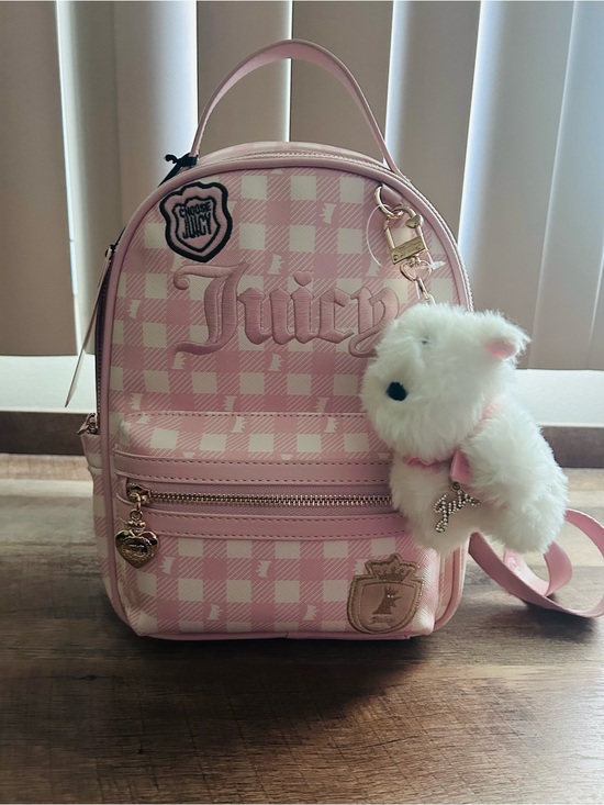 Juicy Couture Handbags - Juicy Couture Study In Style w/scottie Backpack w/ Plush Charm.Pink Clay Color.